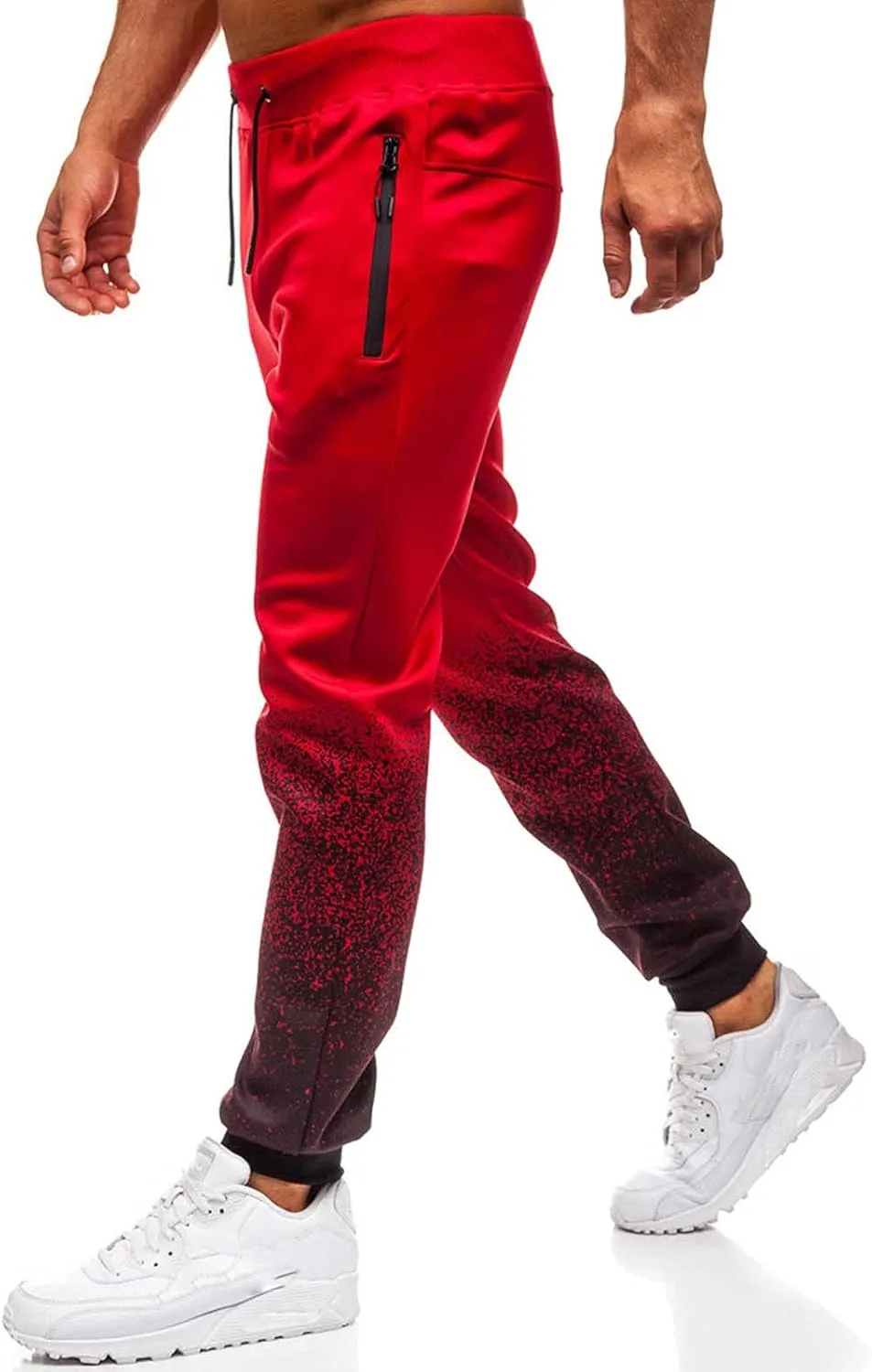 Men's Cargo Sweatpants Pockets Fleece Sweatpants for Men Women Letter Print Elastic Waist Jogger Pant Hip Hop Running