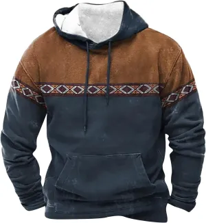 Men's Casual Fashionable Loose and Trendy Printed Hooded Long Sleeved Sweatshirt Sweatshirts for Men