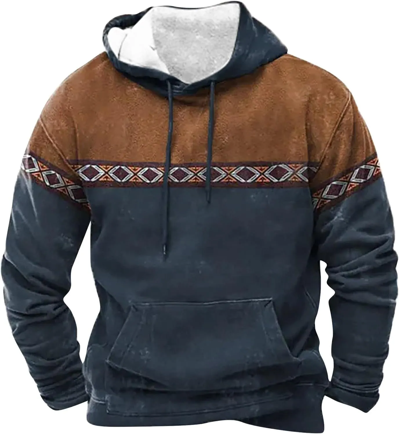 Men's Casual Fashionable Loose and Trendy Printed Hooded Long Sleeved Sweatshirt Sweatshirts for Men