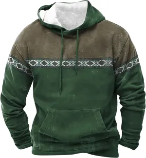 Men's Casual Fashionable Loose and Trendy Printed Hooded Long Sleeved Sweatshirt Sweatshirts for Men
