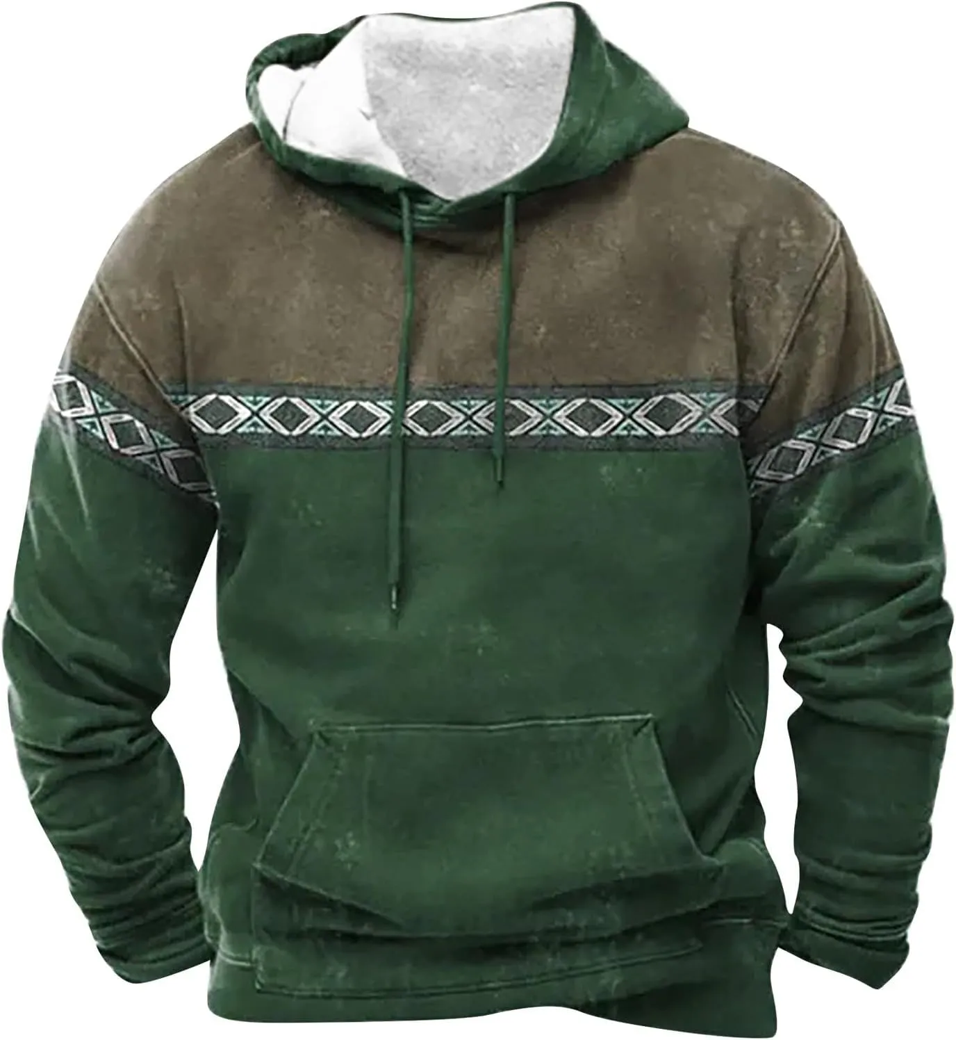 Men's Casual Fashionable Loose and Trendy Printed Hooded Long Sleeved Sweatshirt Sweatshirts for Men