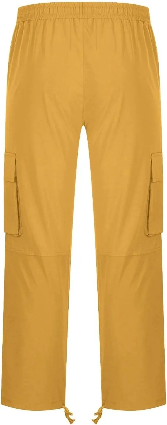Mens Casual Joggers Unisex Fleece Jogging Bottoms Neon Orange Sweatpants Men Workout Pants for Men Travel Pants