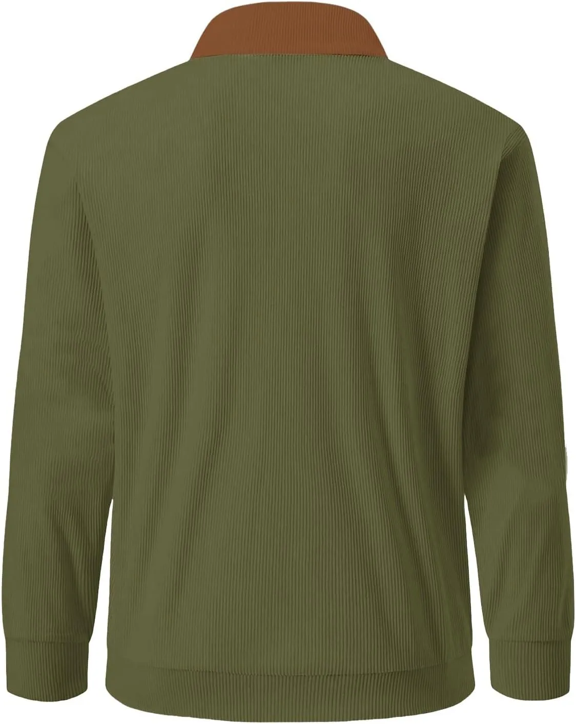 Mens Corduroy Sweatshirts USA Letter Print Stand Collar Button Casual Sweatshirts Long Sleeve American Patriotic Tops