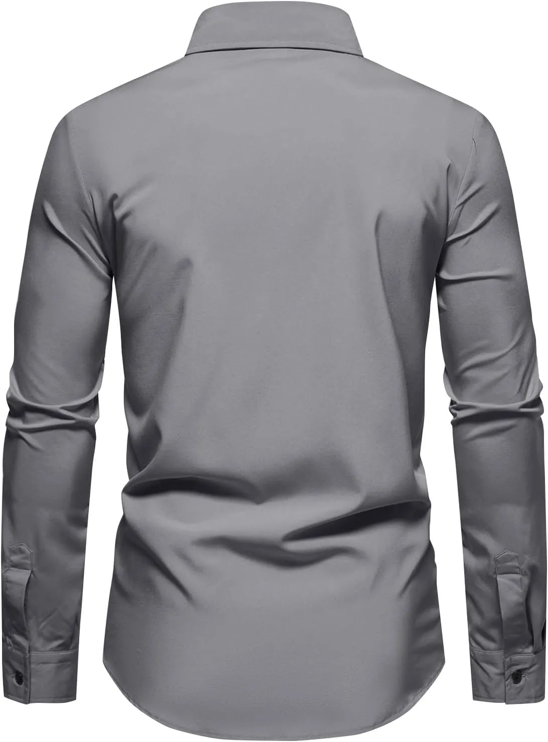 Mens Dress Shirts Casual Stretch Dress Shirt Fall Big and Tall Shirt