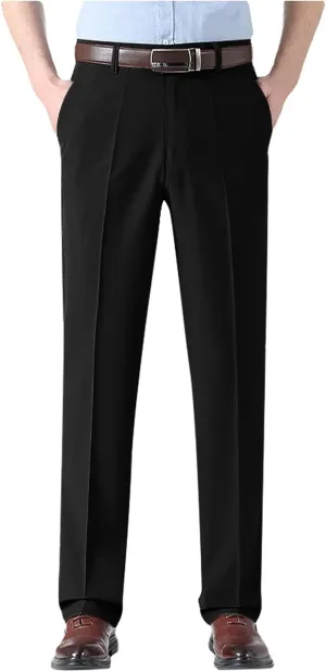 Men's Formal Wear Trousers with Pockets Straight Streamlined Solid Color Conference Formal Wear Suit Pants for Men