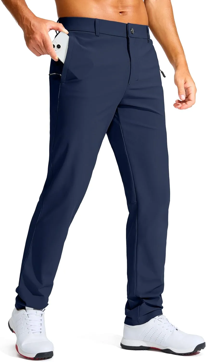 Men's Golf Pants - 30"/32"/34" Slim Fit Stretch Lightweight Dress Pants for Men with Zipper Pockets Casual Work