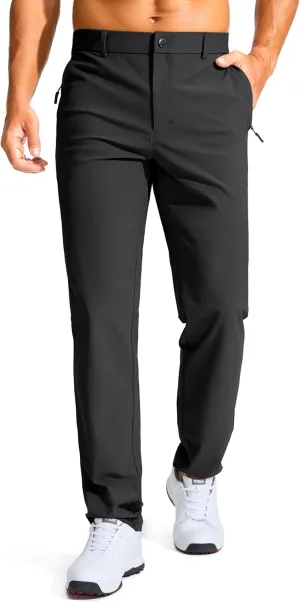 Men's Golf Pants - 30"/32"/34" Slim Fit Stretch Lightweight Dress Pants for Men with Zipper Pockets Casual Work