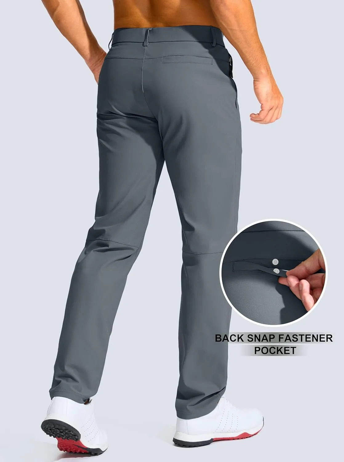 Men's Golf Pants - 30"/32"/34" Slim Fit Stretch Lightweight Dress Pants for Men with Zipper Pockets Casual Work