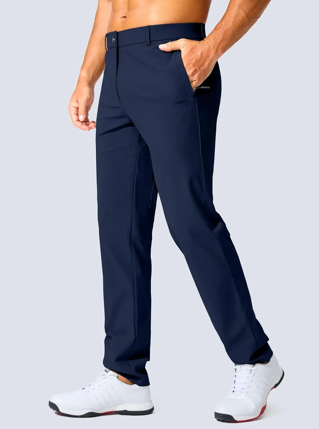 Men's Golf Pants - 30"/32"/34" Slim Fit Stretch Lightweight Dress Pants for Men with Zipper Pockets Casual Work