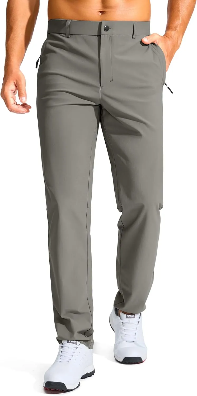 Men's Golf Pants - 30"/32"/34" Slim Fit Stretch Lightweight Dress Pants for Men with Zipper Pockets Casual Work
