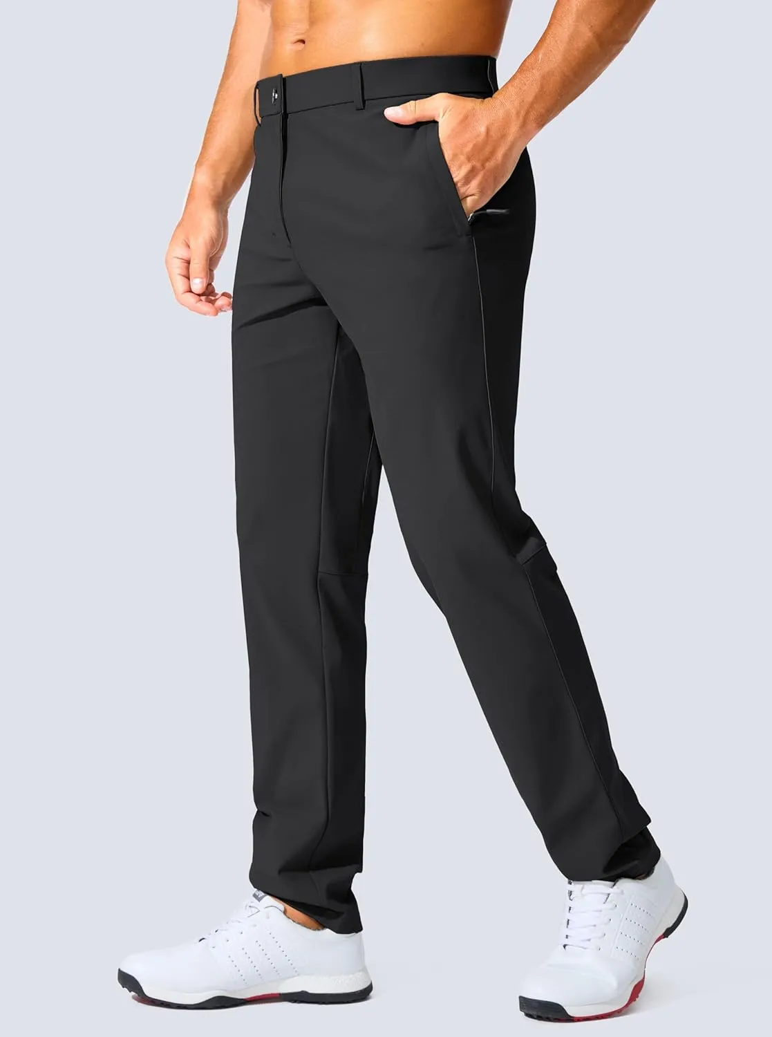 Men's Golf Pants - 30"/32"/34" Slim Fit Stretch Lightweight Dress Pants for Men with Zipper Pockets Casual Work