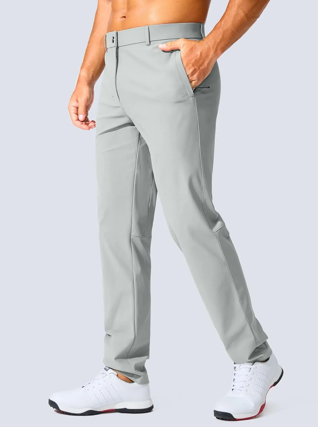 Men's Golf Pants - 30"/32"/34" Slim Fit Stretch Lightweight Dress Pants for Men with Zipper Pockets Casual Work