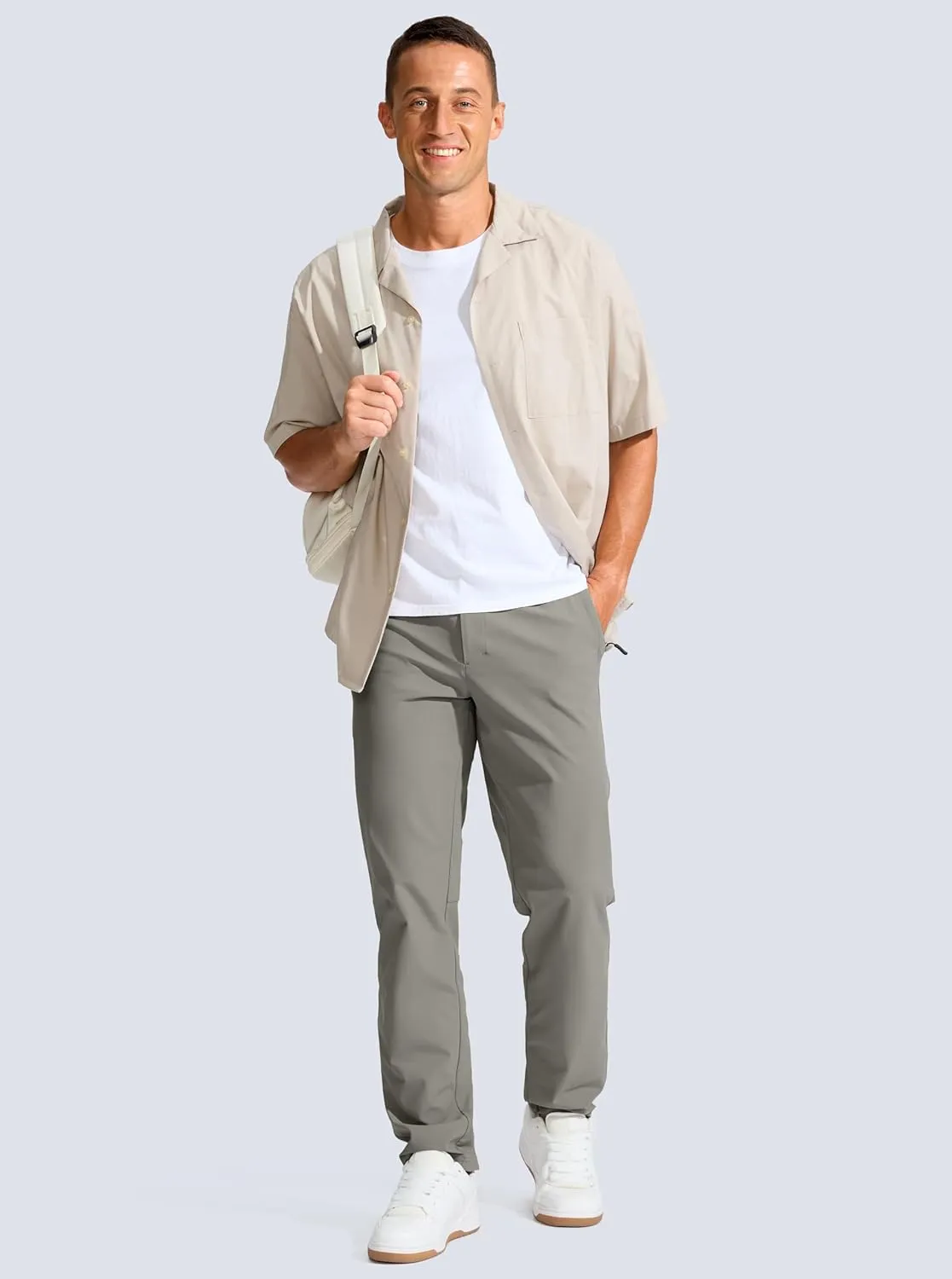 Men's Golf Pants - 30"/32"/34" Slim Fit Stretch Lightweight Dress Pants for Men with Zipper Pockets Casual Work