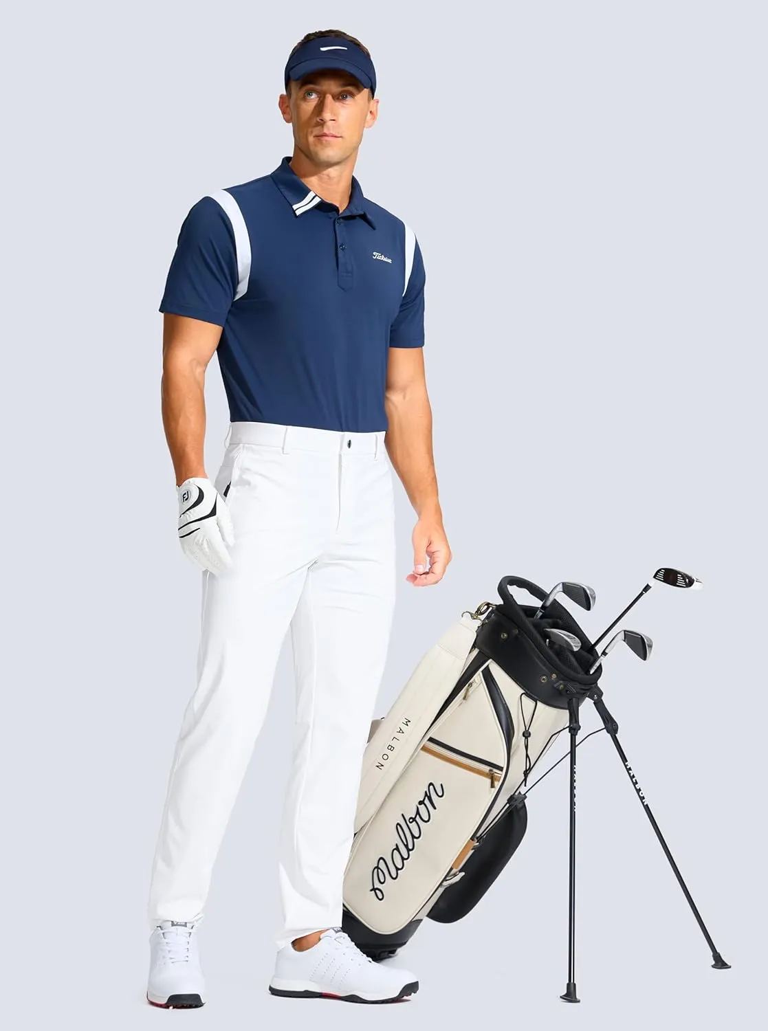 Men's Golf Pants - 30"/32"/34" Slim Fit Stretch Lightweight Dress Pants for Men with Zipper Pockets Casual Work