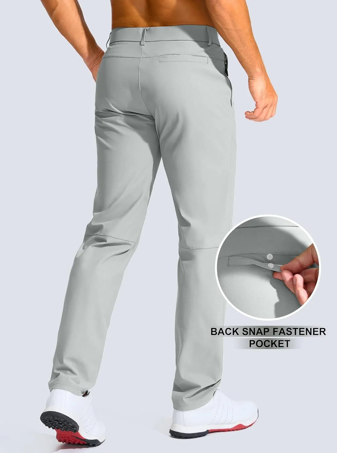 Men's Golf Pants - 30"/32"/34" Slim Fit Stretch Lightweight Dress Pants for Men with Zipper Pockets Casual Work