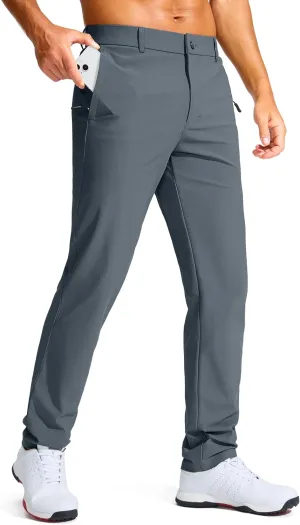 Men's Golf Pants - 30"/32"/34" Slim Fit Stretch Lightweight Dress Pants for Men with Zipper Pockets Casual Work