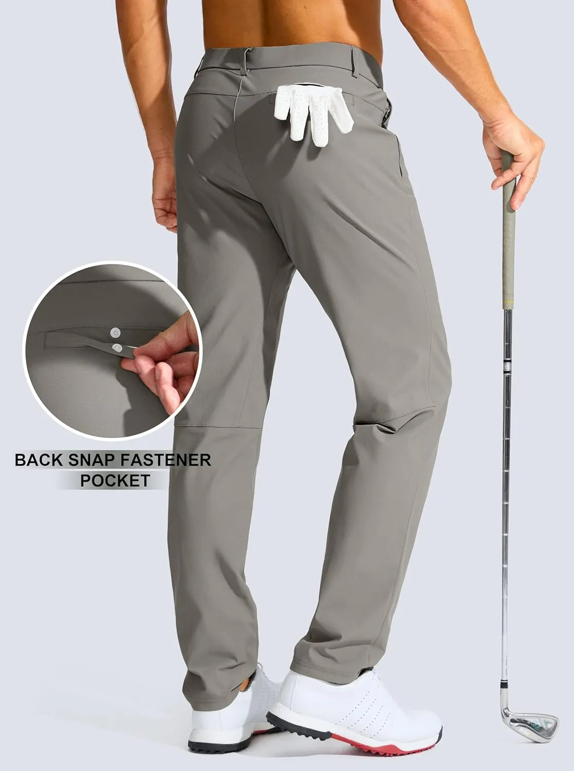Men's Golf Pants - 30"/32"/34" Slim Fit Stretch Lightweight Dress Pants for Men with Zipper Pockets Casual Work