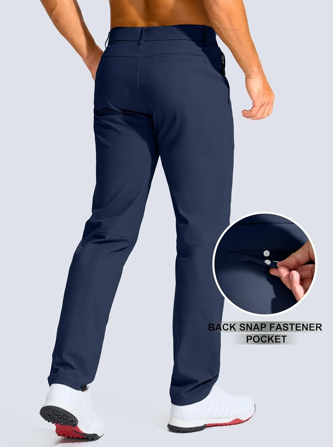 Men's Golf Pants - 30"/32"/34" Slim Fit Stretch Lightweight Dress Pants for Men with Zipper Pockets Casual Work
