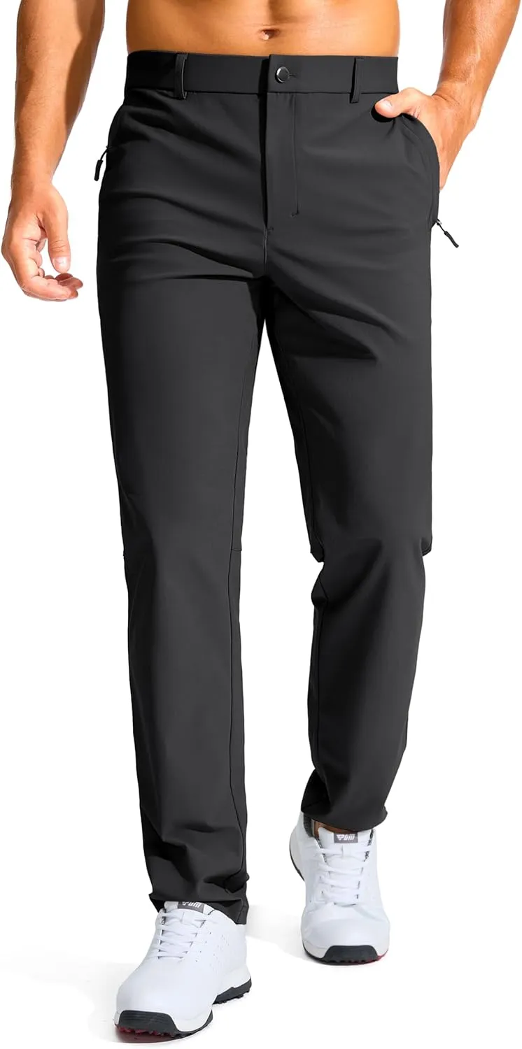 Men's Golf Pants - 30"/32"/34" Slim Fit Stretch Lightweight Dress Pants for Men with Zipper Pockets Casual Work
