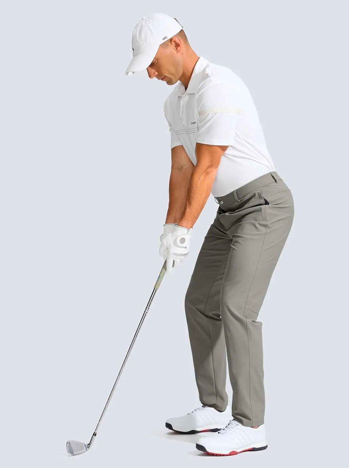 Men's Golf Pants - 30"/32"/34" Slim Fit Stretch Lightweight Dress Pants for Men with Zipper Pockets Casual Work