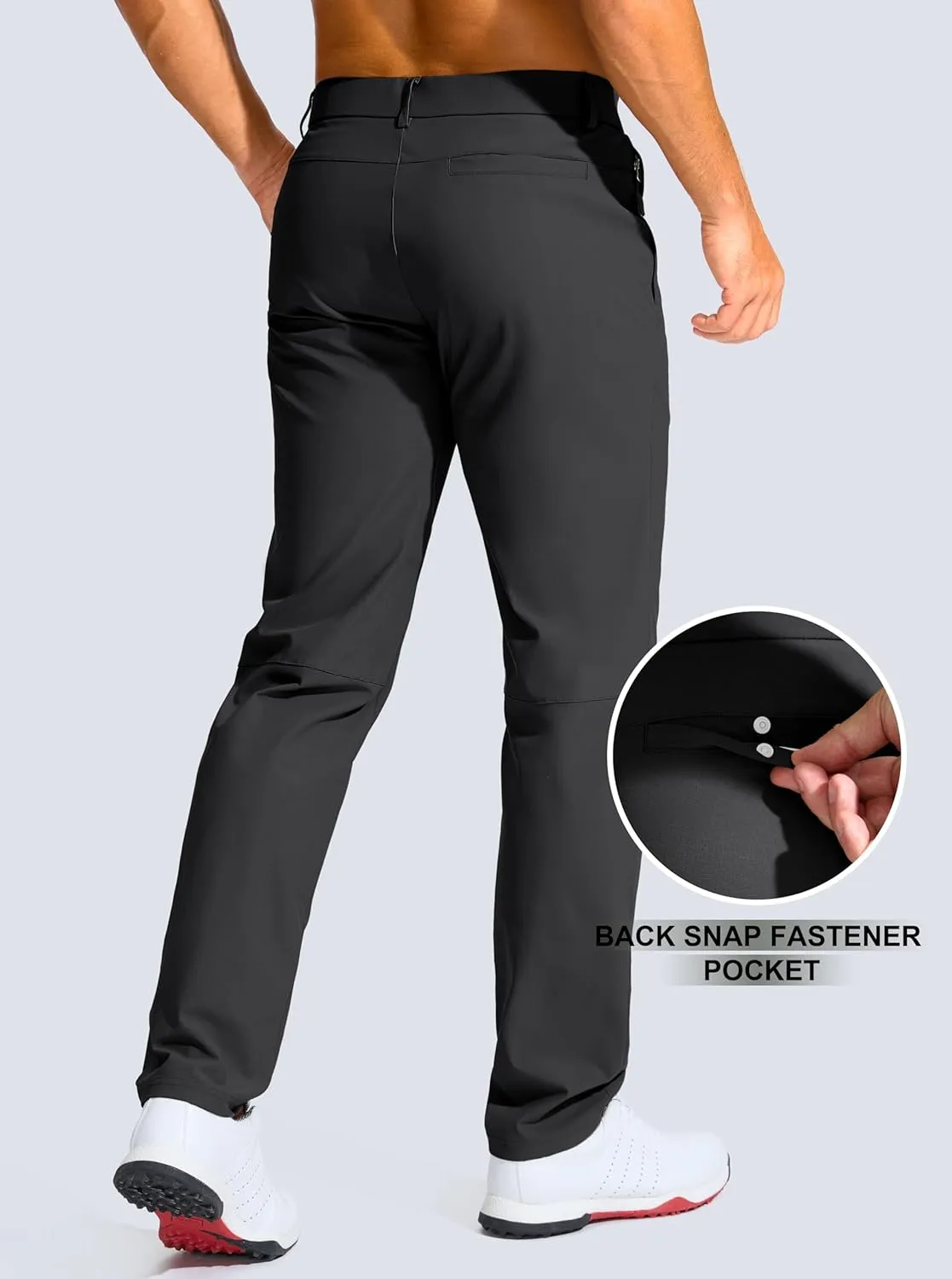 Men's Golf Pants - 30"/32"/34" Slim Fit Stretch Lightweight Dress Pants for Men with Zipper Pockets Casual Work
