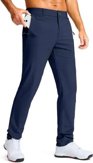 Men's Golf Pants - 30"/32"/34" Slim Fit Stretch Lightweight Dress Pants for Men with Zipper Pockets Casual Work