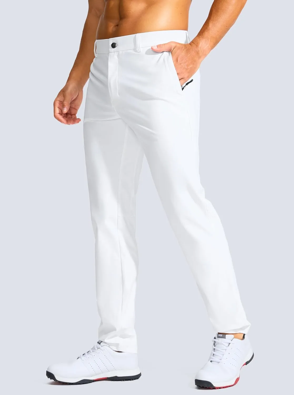 Men's Golf Pants - 30"/32"/34" Slim Fit Stretch Lightweight Dress Pants for Men with Zipper Pockets Casual Work