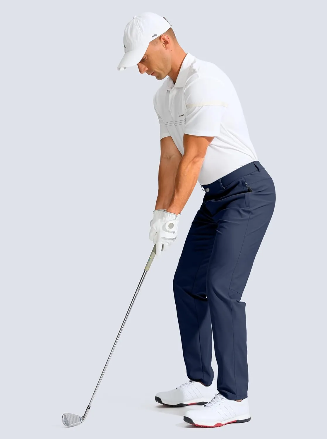 Men's Golf Pants - 30"/32"/34" Slim Fit Stretch Lightweight Dress Pants for Men with Zipper Pockets Casual Work