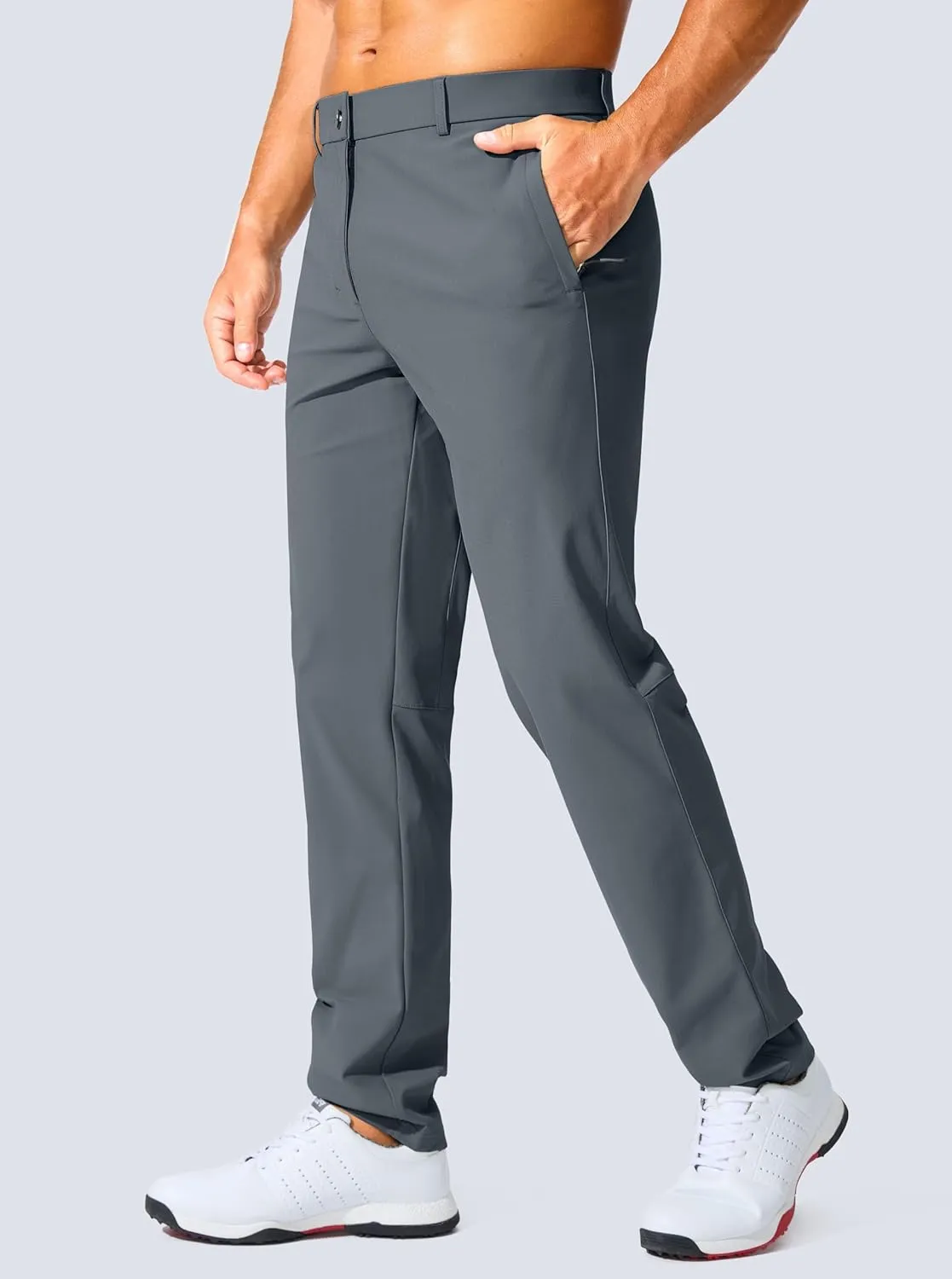 Men's Golf Pants - 30"/32"/34" Slim Fit Stretch Lightweight Dress Pants for Men with Zipper Pockets Casual Work
