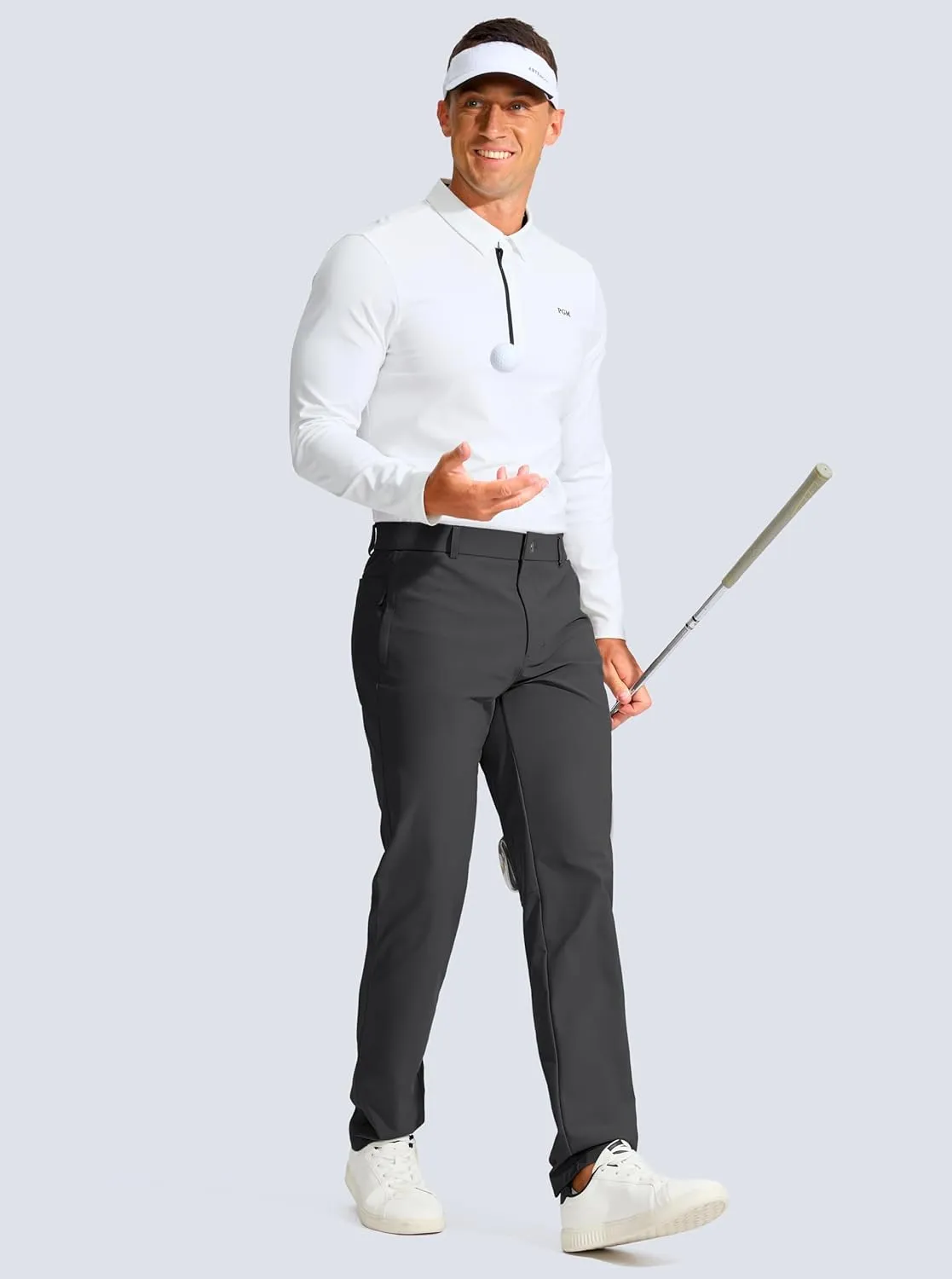 Men's Golf Pants - 30"/32"/34" Slim Fit Stretch Lightweight Dress Pants for Men with Zipper Pockets Casual Work