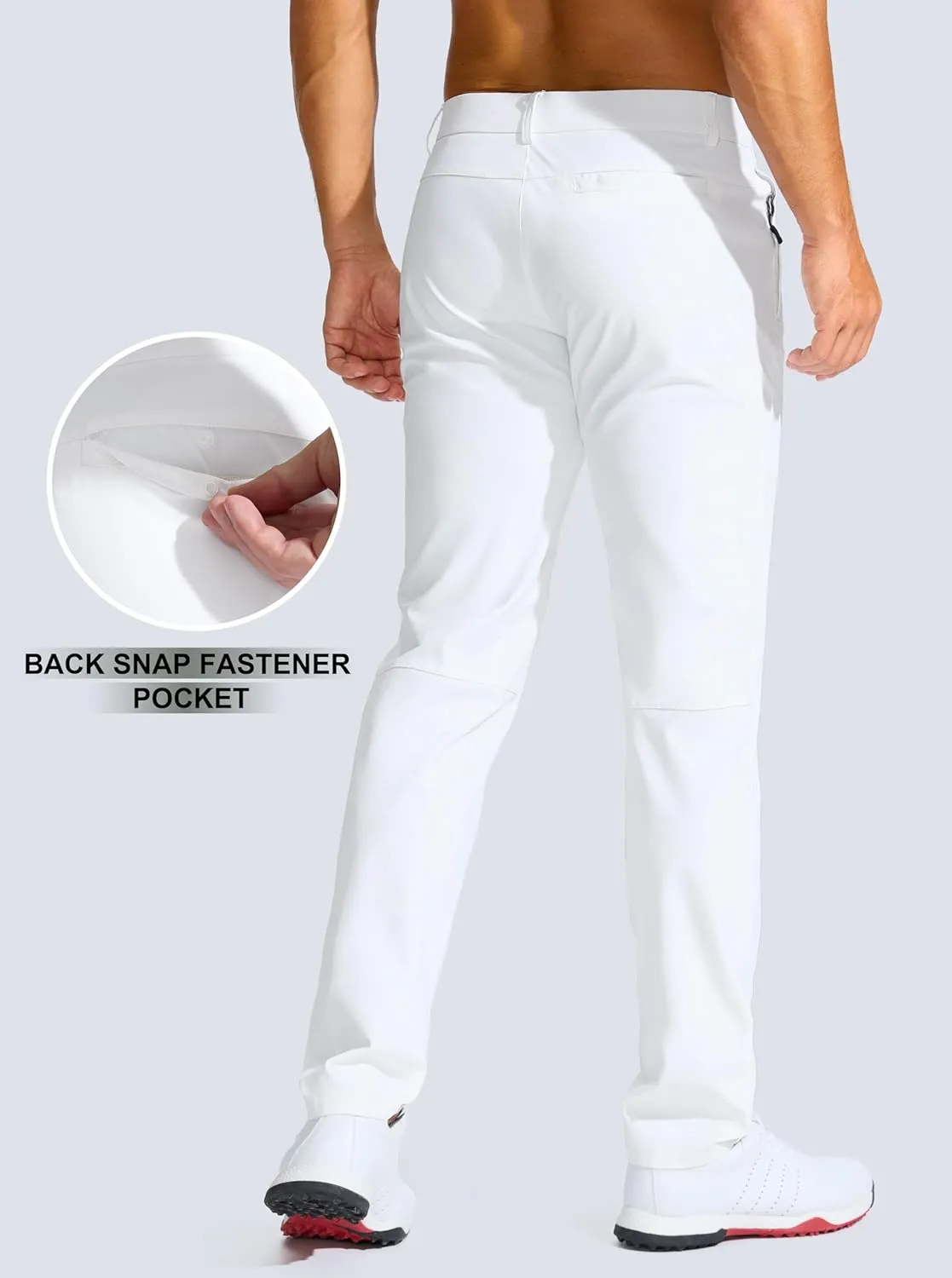 Men's Golf Pants - 30"/32"/34" Slim Fit Stretch Lightweight Dress Pants for Men with Zipper Pockets Casual Work