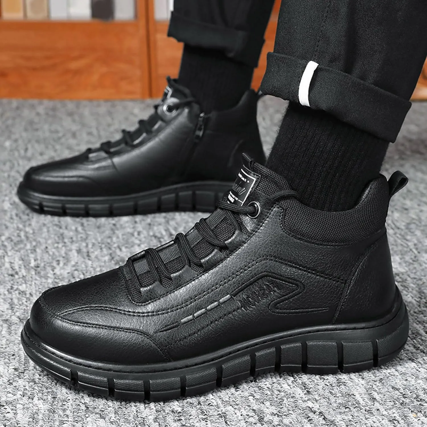 Mens Hiking Boots, Waterproof Hiking Boots Athletic Sneaker Boots Warm Outdoor Boots Womens Winter Shoes