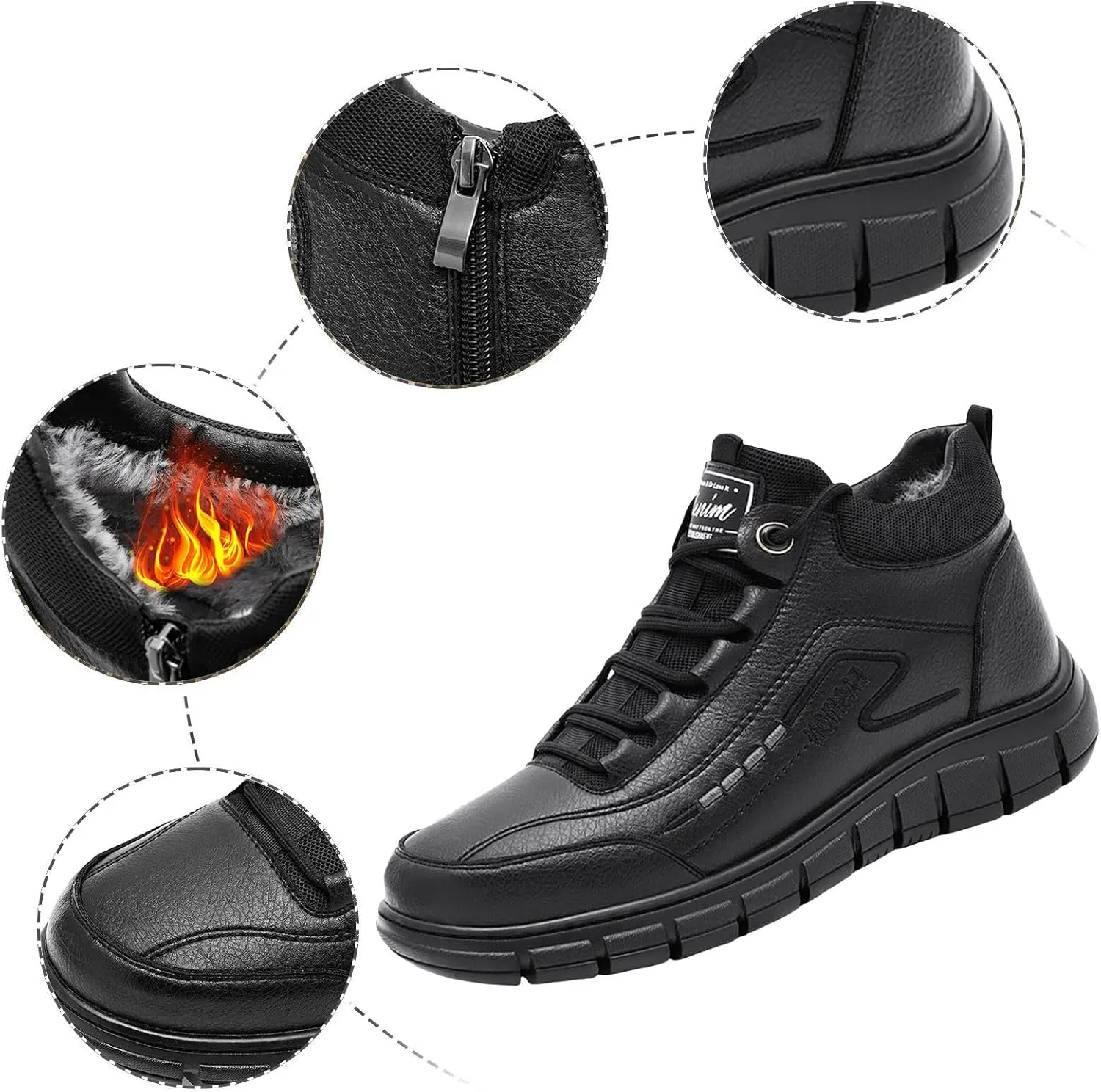 Mens Hiking Boots, Waterproof Hiking Boots Athletic Sneaker Boots Warm Outdoor Boots Womens Winter Shoes