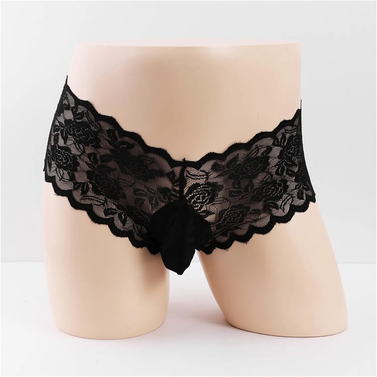 Men's Lace G-String Thongs T-Back See Through Bikini Briefs Underwear Sexy Thong Panties Breathable Panties