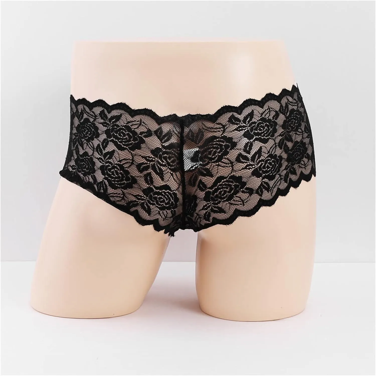 Men's Lace G-String Thongs T-Back See Through Bikini Briefs Underwear Sexy Thong Panties Breathable Panties
