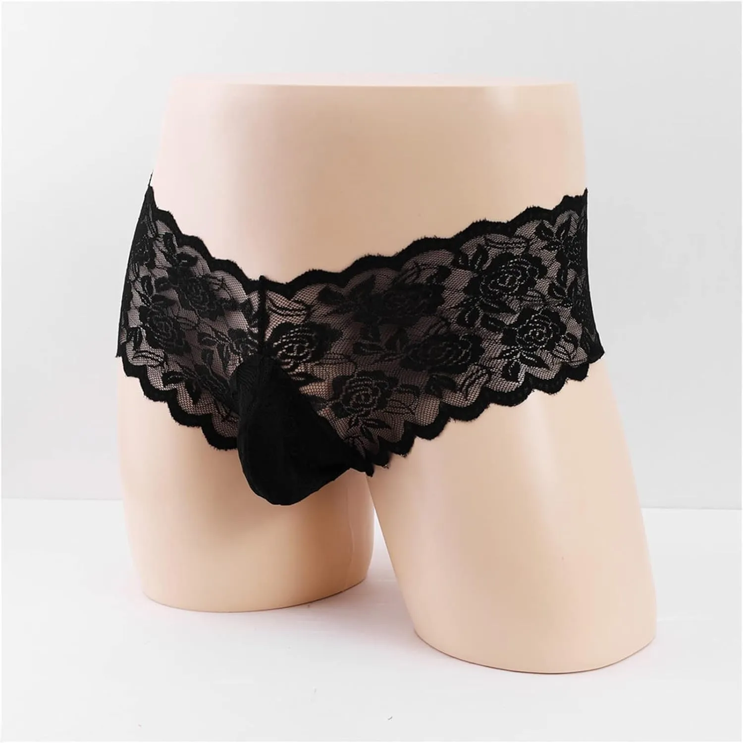 Men's Lace G-String Thongs T-Back See Through Bikini Briefs Underwear Sexy Thong Panties Breathable Panties