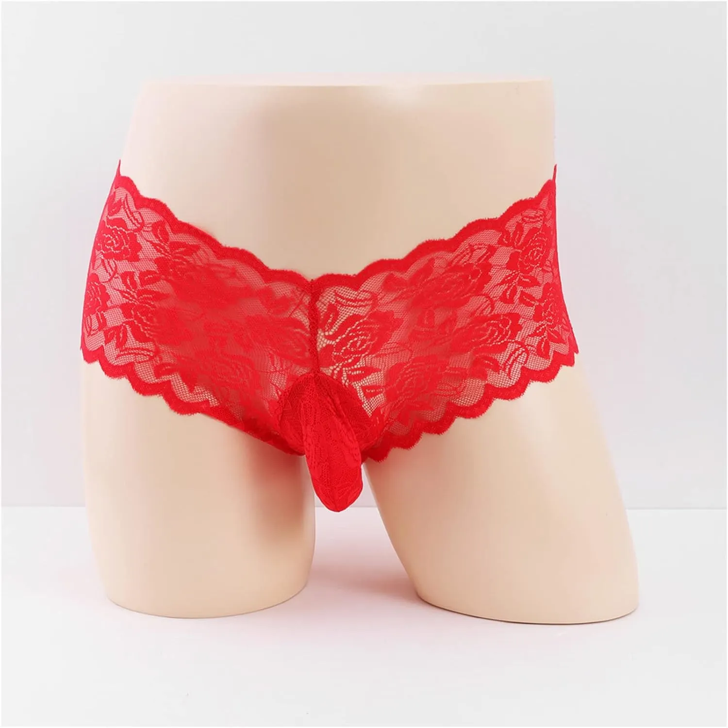Men's Lace G-String Thongs T-Back See Through Bikini Briefs Underwear Sexy Thong Panties Breathable Panties
