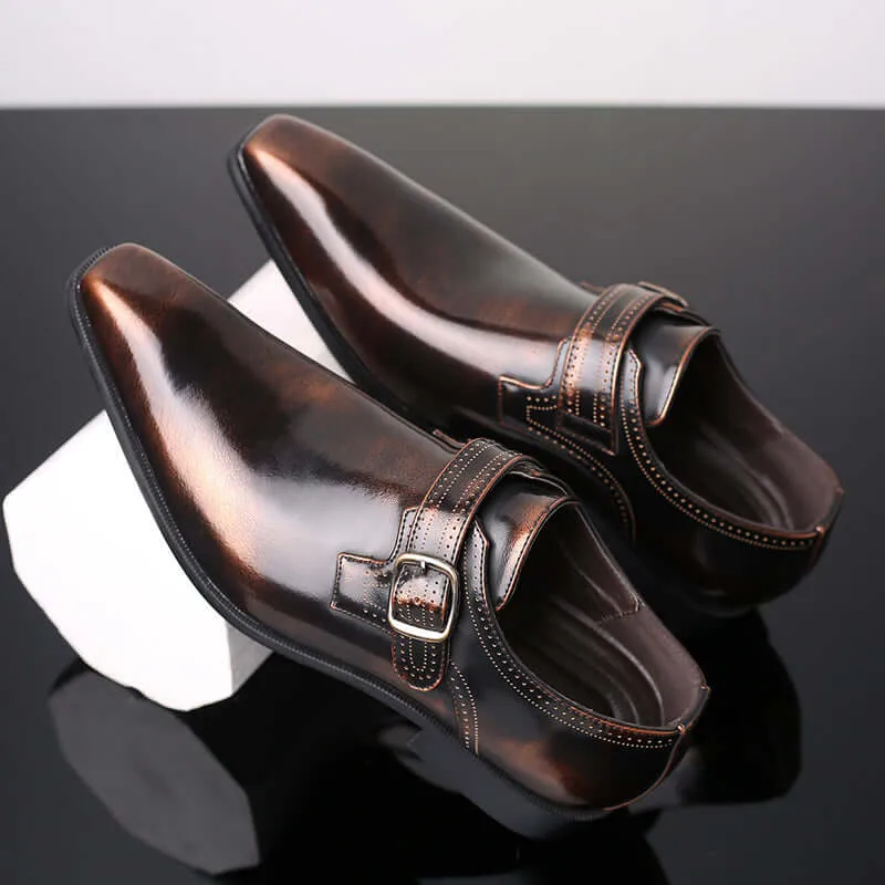Men's Patent Leather Monk Shoes: Formal & Stylish Footwear