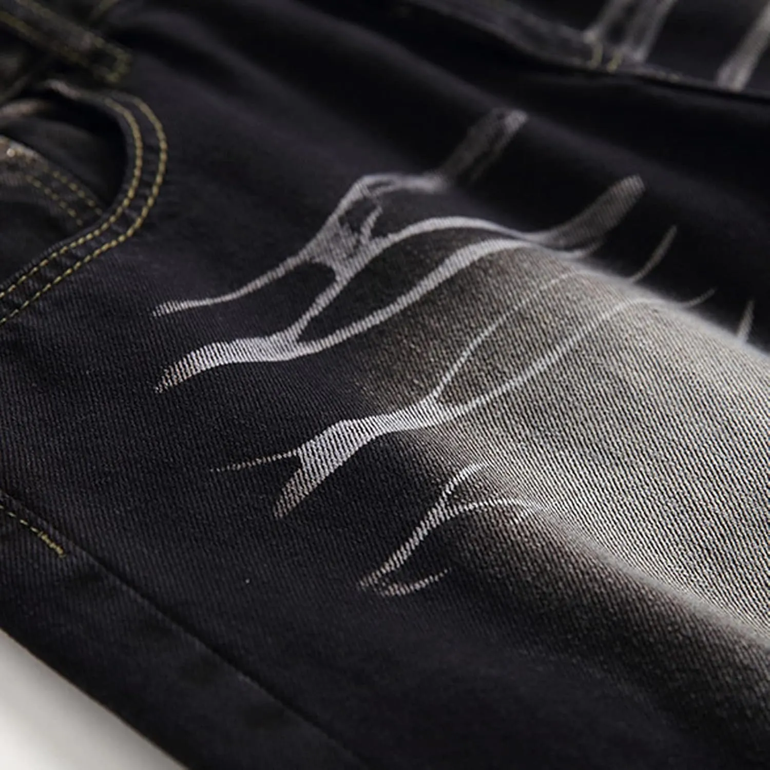 Men's Ripped Distressed Destroyed Slim Fit Straight Leg Denim Jeans Slim Biker Moto Trousers Vintage Casual Long Pants