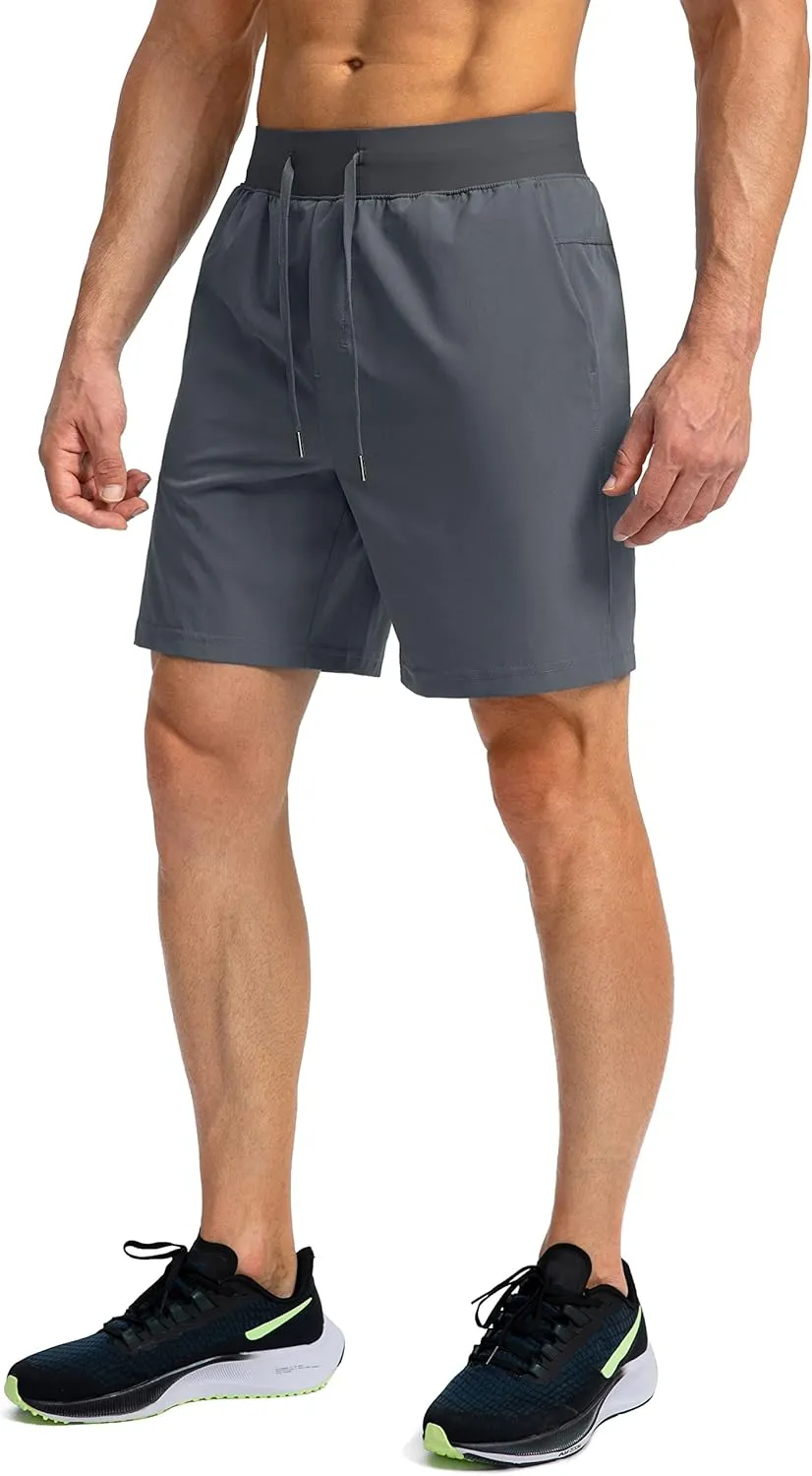 Men's Running Shorts with Zipper Pockets 7"/ 5" / 9" Lightweight Quick Dry Basketball Gym Workout Athletic Shorts for Men