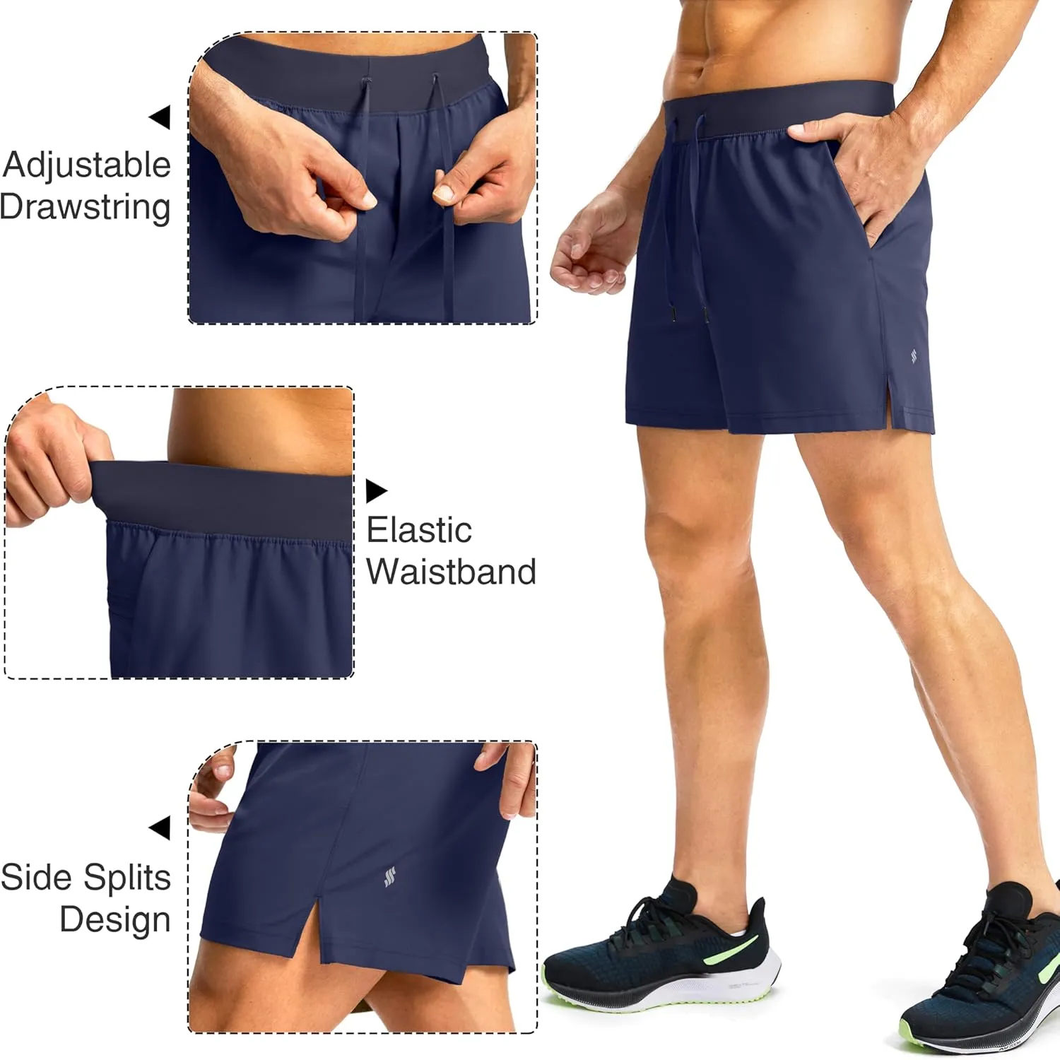 Men's Running Shorts with Zipper Pockets 7"/ 5" / 9" Lightweight Quick Dry Basketball Gym Workout Athletic Shorts for Men