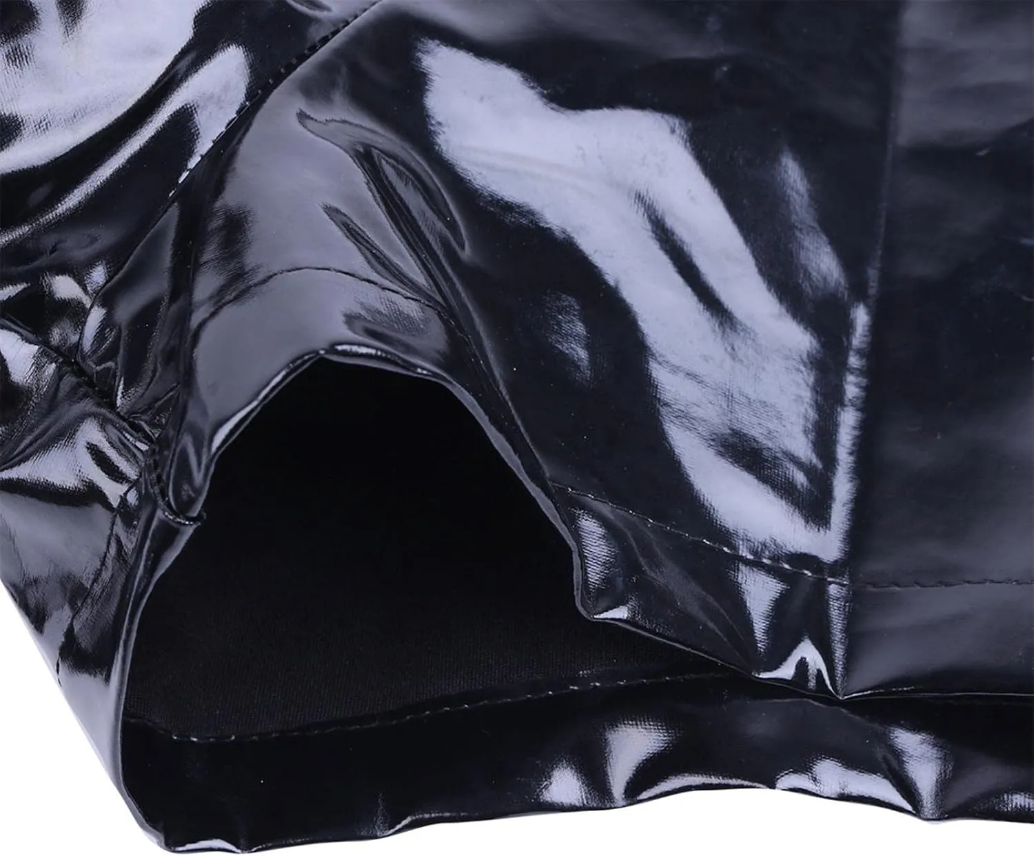 Men's Sexy Faux Leather Shorts Pants Low Rise Ultra Soft Erotic Clubwear Button Removable Pouch Fun Trunks Lingerie