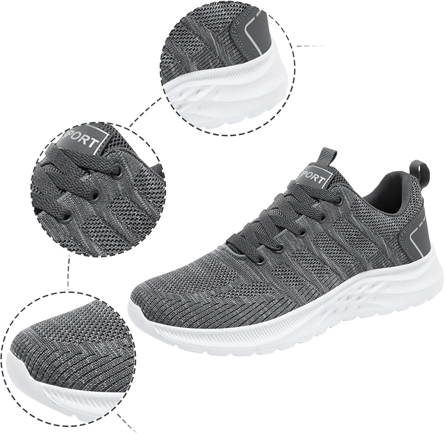 Men's Slip on Walking Shoes Casual Dressy Memory Foam Breathable Mesh Fashion Sneakers Non Slip Arch Support Cushioning Workout Tennis Shoes Wide Width