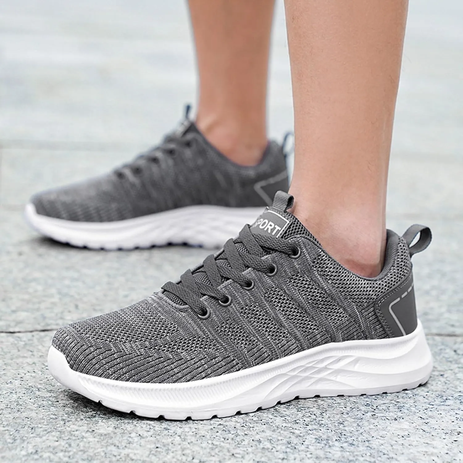 Men's Slip on Walking Shoes Casual Dressy Memory Foam Breathable Mesh Fashion Sneakers Non Slip Arch Support Cushioning Workout Tennis Shoes Wide Width