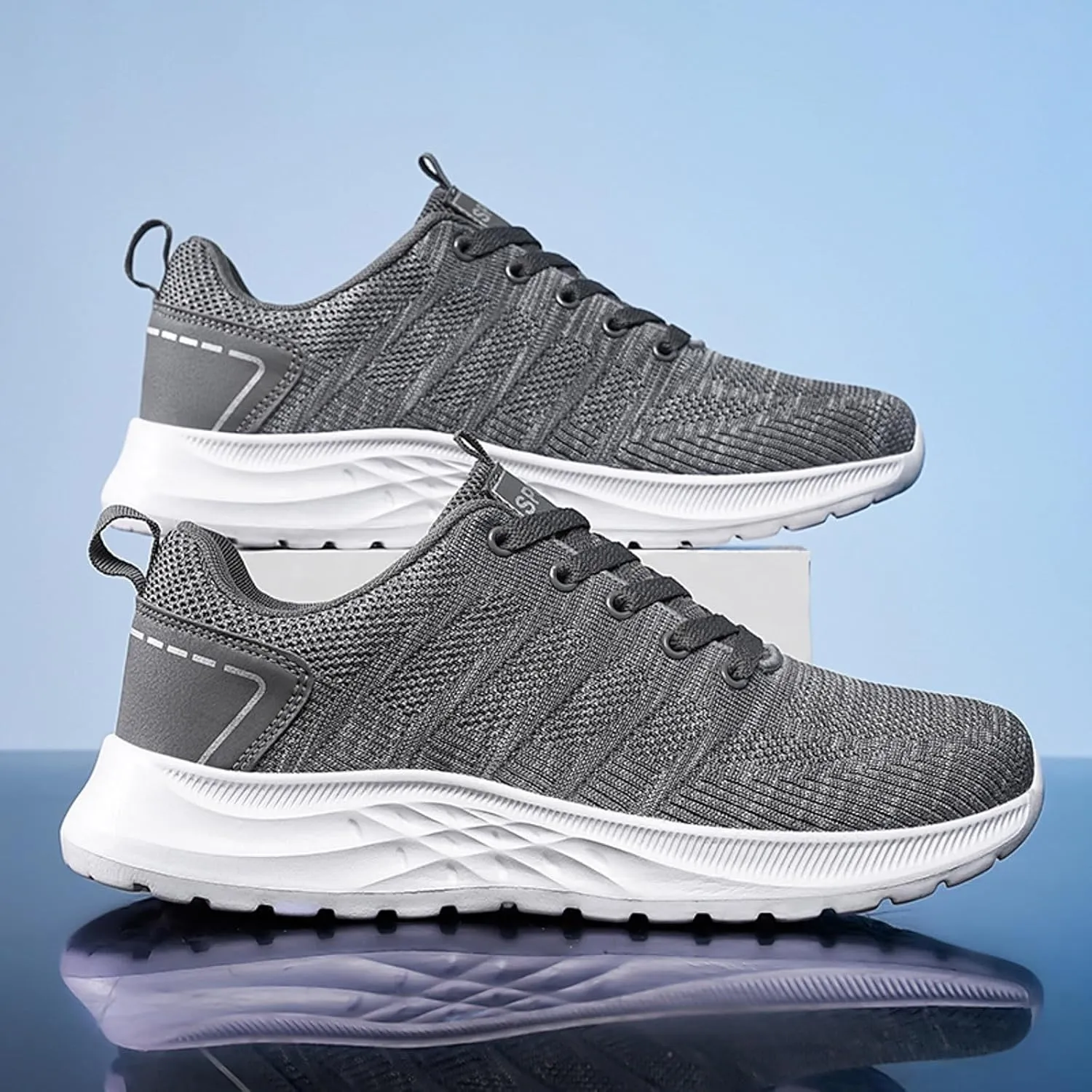Men's Slip on Walking Shoes Casual Dressy Memory Foam Breathable Mesh Fashion Sneakers Non Slip Arch Support Cushioning Workout Tennis Shoes Wide Width