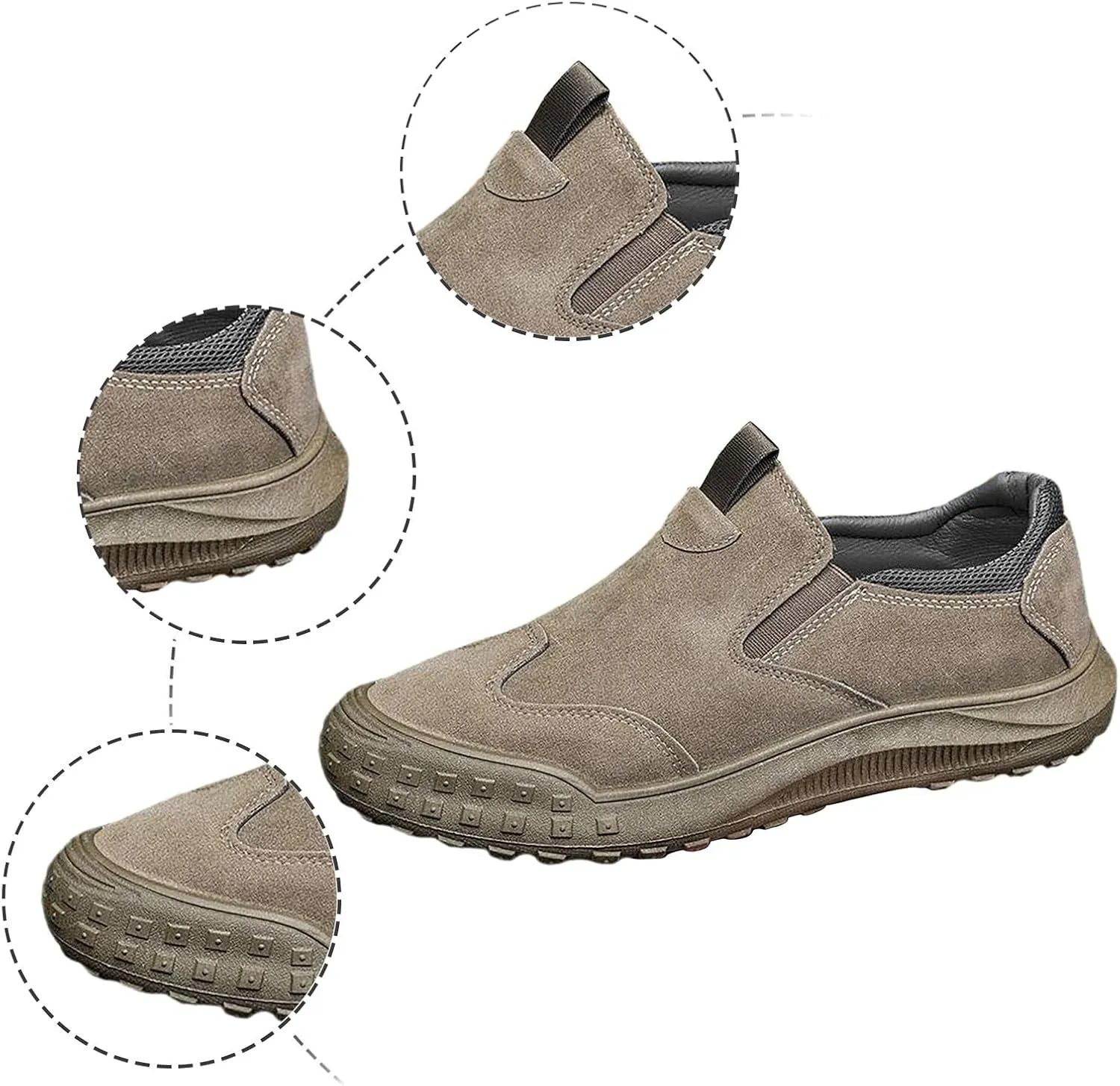 Men's Slip on Walking Shoes Casual Dressy PU Leather Memory Foam Breathable Fashion Sneakers Non Slip Arch Support Vacation Training Gym Shoes Wide Width