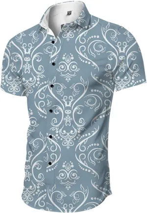 Mens Summer Hawaiian Shirts Combat Button Down Short Sleeve Lightweight Shirt Floral Printed Tropical Holiday Beach Tops 2024