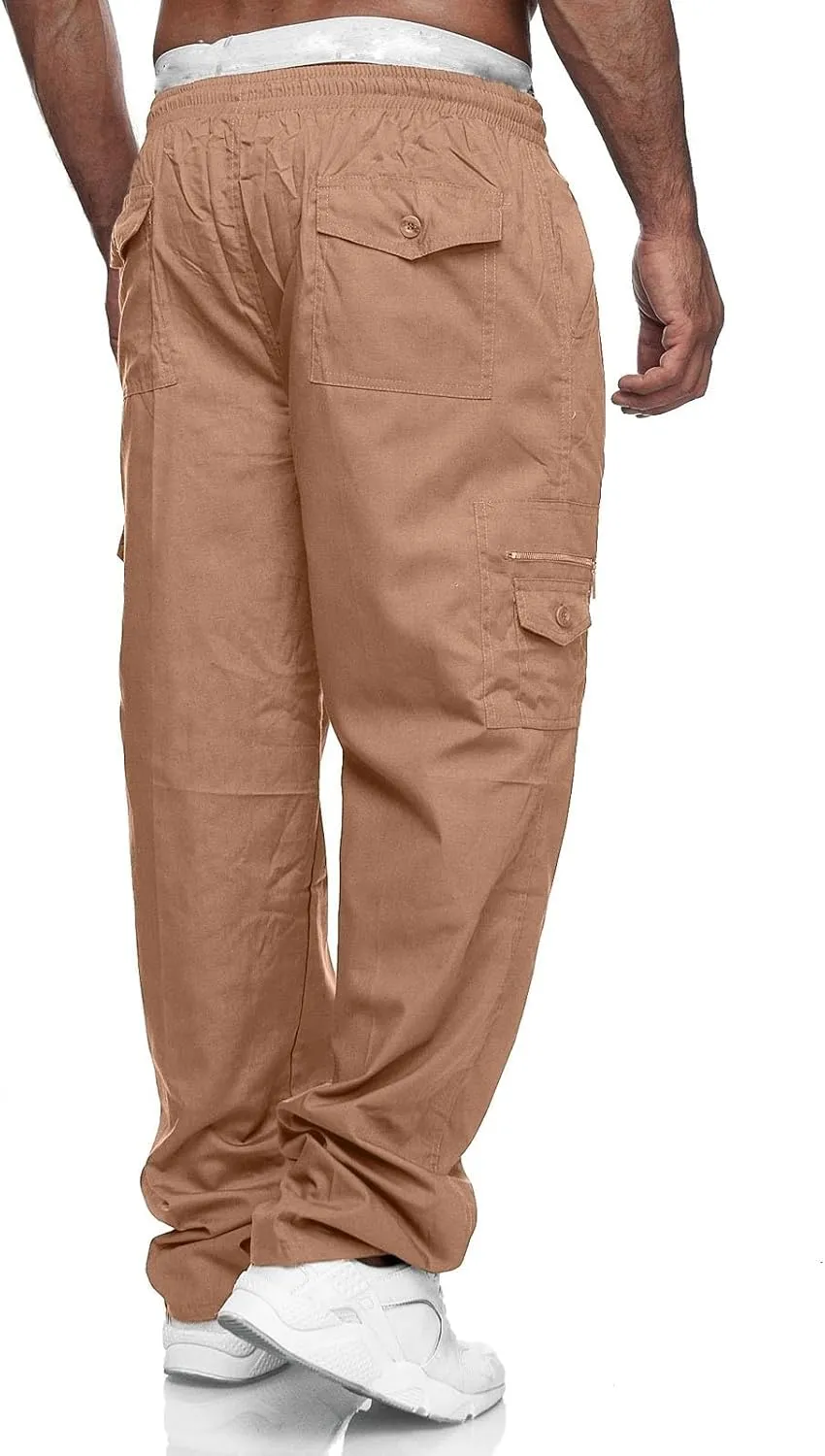 Mens Sweatpants with Pockets Big and Tall Bottom Straight Leg Casual Loose Athletic Jogger Pants Men's Cargo Sweatpants