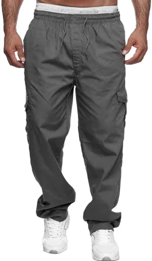 Mens Sweatpants with Pockets Cargo Sweatpants Open Bottom Straight Leg Casual Loose Fit Baggy Athletic Jogger Pants