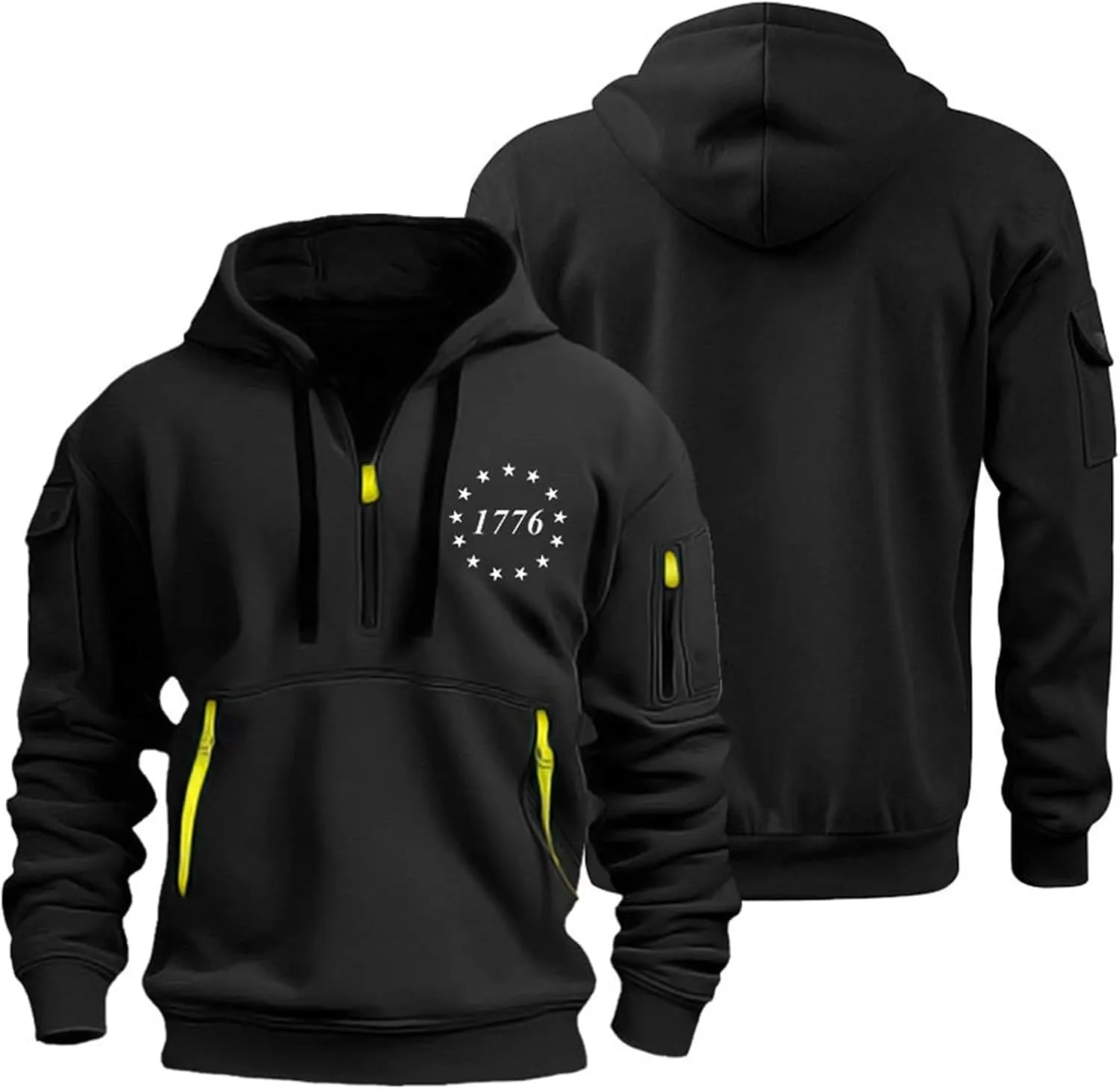 Men's Sweatshirt 1/4 Zip Gym Athletic Soft Drawstring Mens Hoodie Lightweight Basic Sweatshirt with Pockets